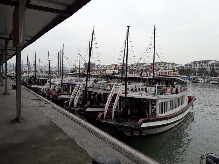 Unzählige Boote zum Transfer in die Bucht