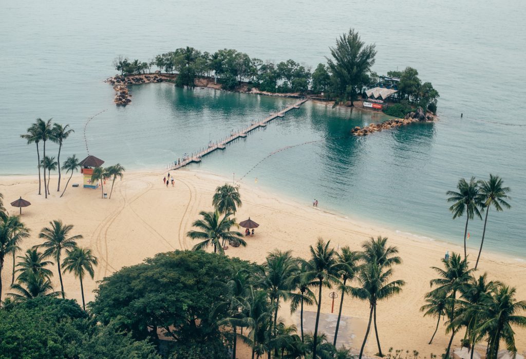 Künstlich erstellte Besucherinsel in Singapur