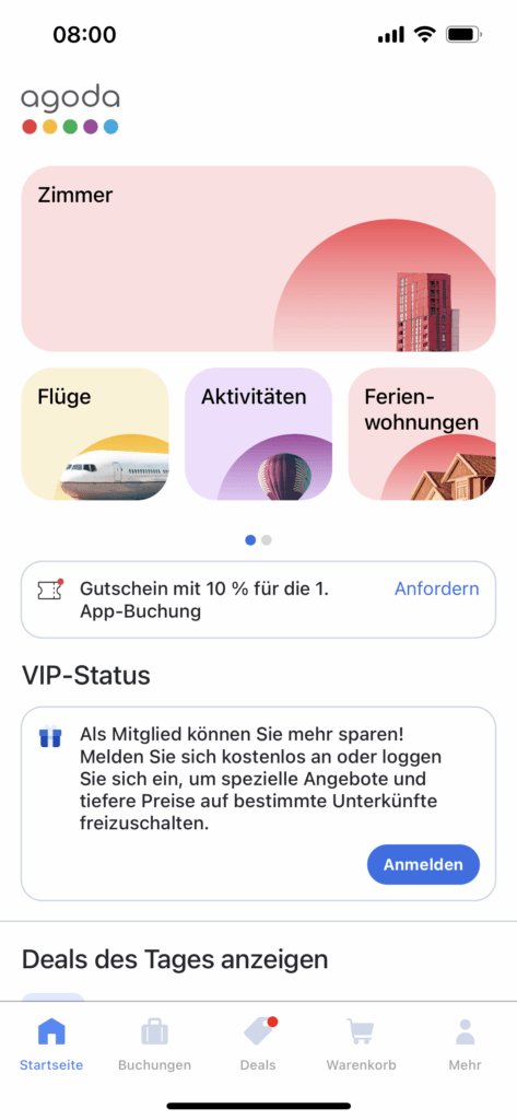 Agoda Reise App Screenshot